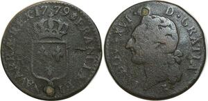 O8394 Rare France R2 1/2 Sol Louis XVI 1779 A Paris Héron ->M offre