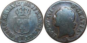 O8395 Rare France 1/2 Sol Louis XVI 1788 T Nantes ->M offre
