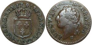 O8396 Rare France 1/2 Sol Louis XVI 1791 K Bordeaux ->M offre