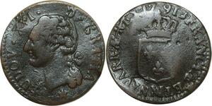 O8397 Rare France 1/2 Sol Louis XVI 1791 MA Marseill ->M offre