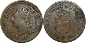 O8404 Rare France R3 Liard Louis XVI 1788 D Lyon ->M offre