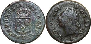 O8405 Rare France Liard Louis XVI 1791 T Nantes 2eme sem ->M offre