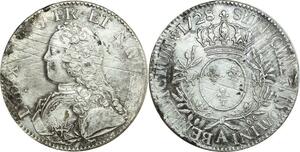 O8426 France Ecu Louis XV br Oliviers 1728 A Paris 2eme sem Argent SUP
