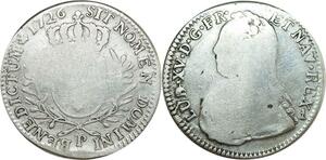 O8428 Rare France 1/2 Ecu Louis XV br Oliviers 1726 P Dijon Argent ->Make offer