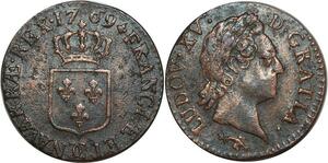 O8451 France Demi Sols Louis XV Vieille Tête 1769 CC Besançon ->Make offer