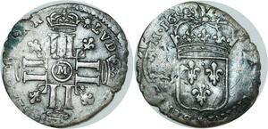 O8462 France Sol 15 Deniers Louis XIV 1693 M Toulouse Flan reformé -&gt;Faire offre