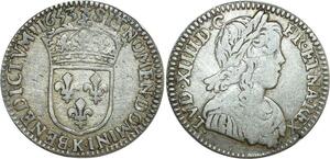 O8475 Rare France R2 1/12 Ecu m longue Louis XIV 1653 K Bordeaux Argent ->M offre