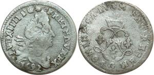 O8483 Rare France 4 Sols aux 2 L Louis XIV 1692 M Toulouse Argent ->Make offer
