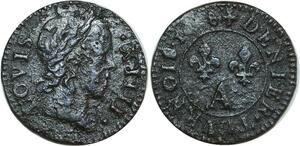 O8517 France Denier Tournois Louis XIV 1648 ->Make offer