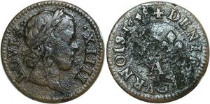 O8518 France Denier Tournois Louis XIV 1648 ->Make offer