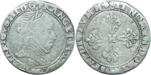 O8547 Rare France Frappe Médaille !!!! Henri III demi-franc1590 M Toulouse Argent