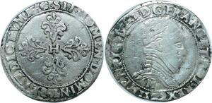 O8548 Rare France demi-franc Henri III 1589 M Toulouse Argent