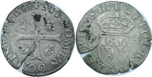 O8554 France Henri III douzain aux 2 H 1er type 1588 Poitiers ->Make offer