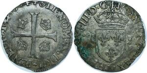 O8557 Inedit ? France Henri IV III Douzain 1er type 1594 H La Rochelle TTB++