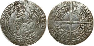 O8580 Rare Belgium RR Flandres Gros bodrager Louis de Male 1346-1384 Lion heaume