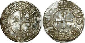 O8582 Rare France Denier Charles II 877 AD Charles le Chauve Sens Senones Civitas Argent ->M offre