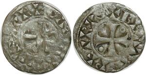O8596 Rare France Denier 1152 Thibaut II Troyes Trecas Civitas Argent ->M offre