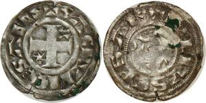 O8598 Rare France Denier Sancerre 1702 Guillaume III Ou Louis I Sacrum Cesaris Silver