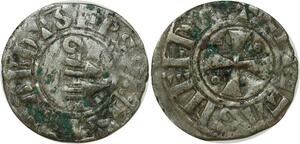 O8609 Rare France Denier Champagne Bouchard 1120 1134 Bucardus EPSV Argent