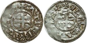 O8627 Rare Denier Charles II Le Chauve 840 877 Arras D-I de Atreb.AS Civi SUP