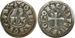 O8632 France Obole Centulle IV 1058-1088 Seigneurie Béarn Les Centulles Onor Forcas - PAX Argent