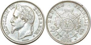 O8644 France 2 Francs Napoléon III 1869 A Paris Argent Silver ->Make offer