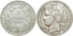 O8655 France 2 Francs Cérès 1881 A Paris Argent ->Make offer