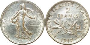 O8670 France 2 Franc Semeuse 1917 Argent ->Make offer