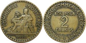 O8723 France 2 Francs Chambre de Commerce 1920 ->Make offer