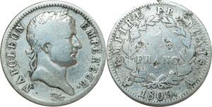 O8749 France 1 Franc Napoléon I er 1810 A Paris Argent ->Make offer