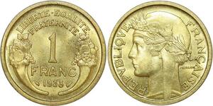 O8822 France 1 Franc Morlon Bronze Aluminium 1938 SPL +++-> Make offer