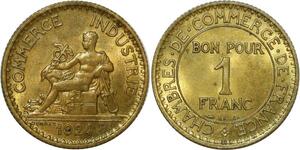 O8827 France 1 Franc Chambre de Commerce 1924 SPL ->Make offer