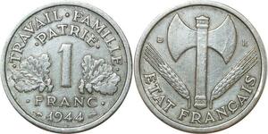 O8840 France 1 Franc Bazor 1944 B Beaumont Le Roger ->M offre