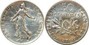 O8861 Rare 50 Centimes Semeuse 1898 Flan Mat Argent SUP + >M offer