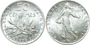 O8864 France 50 Centimes Semeuse 1899 Argent FDC !! Un Bijou !!! ->M offre