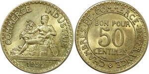 O8949 France 50 Centimes Chambre de Commerce 1922 SPL ->Make offer