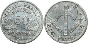 O8959 France 50 Centimes Françisque Bazor 1944 C Castelsarrasin ->M offre
