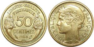 O8961 France 50 Centimes Morlon 1939 FDC ->Make offer