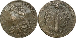 O8995 France Constitution 2 Sols Louis XVI François An 4 1792 W Lille ->Make offer