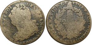 O8997 France Constitution 2 Sols Louis XVI François An 4 1792 AA Metz ->Make offer