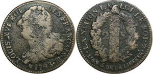 O9017 France Constitution 2 Sols Louis XVI Francais An 5 1793 BB Strasbourg