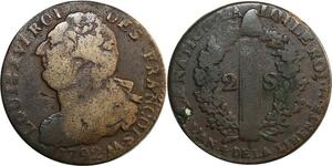 O9019 France Constitution 2 Sols Louis XVI François An 4 1792 AA Metz ->M offre