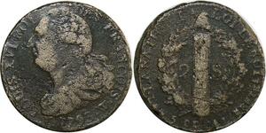 O9022 France Constitution 2 Sols Louis XVI François An 5 1793 W Lille ->Make offer