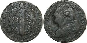 O9029 France Constitution 2 Sols Louis XVI Francais An 5 1793 BB Strasbourg
