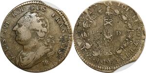 O9036 France Constitution 12 Deniers Louis XVI Francais An 4 1792 BB Strasbourg