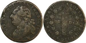 O9042 France Constitution 12 Deniers Louis XVI François An 4 1792 MA Marseille