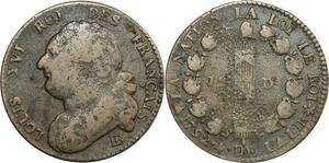 O9051 France Constitution 12 Deniers Louis XVI Francais An 4 1792 BB Strasbourg