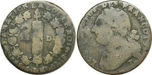O9068 France Constitution 12 Deniers Louis XVI François An 4 1792 T. Saumur