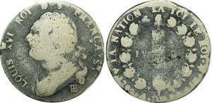 O9083 France Constitution 12 Deniers Louis XVI Francais An 4 1792 BB Strasbourg