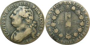 O9096 France 12 Deniers Louis XVI François An 4 1792 A Paris Leopard